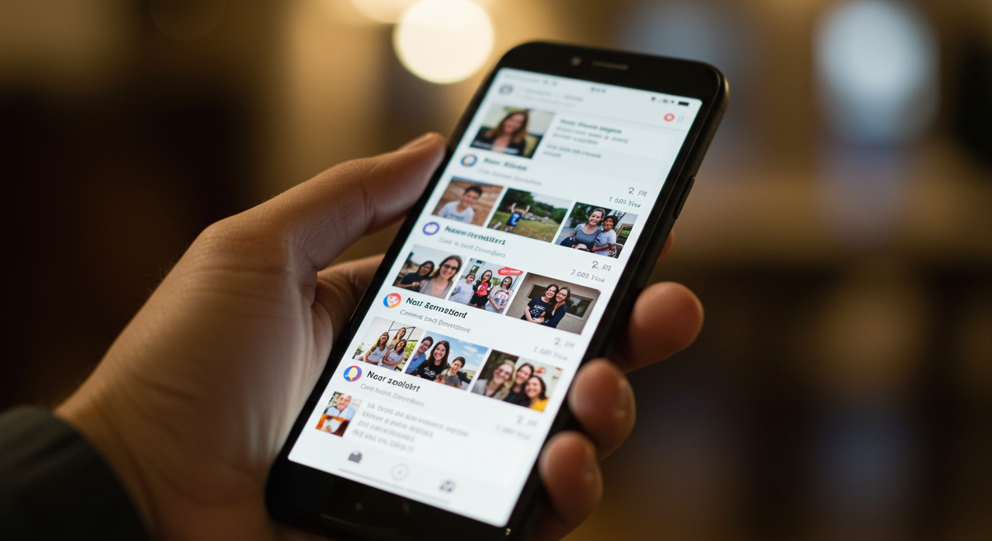 (c) AI Generated. A person handling a social media page