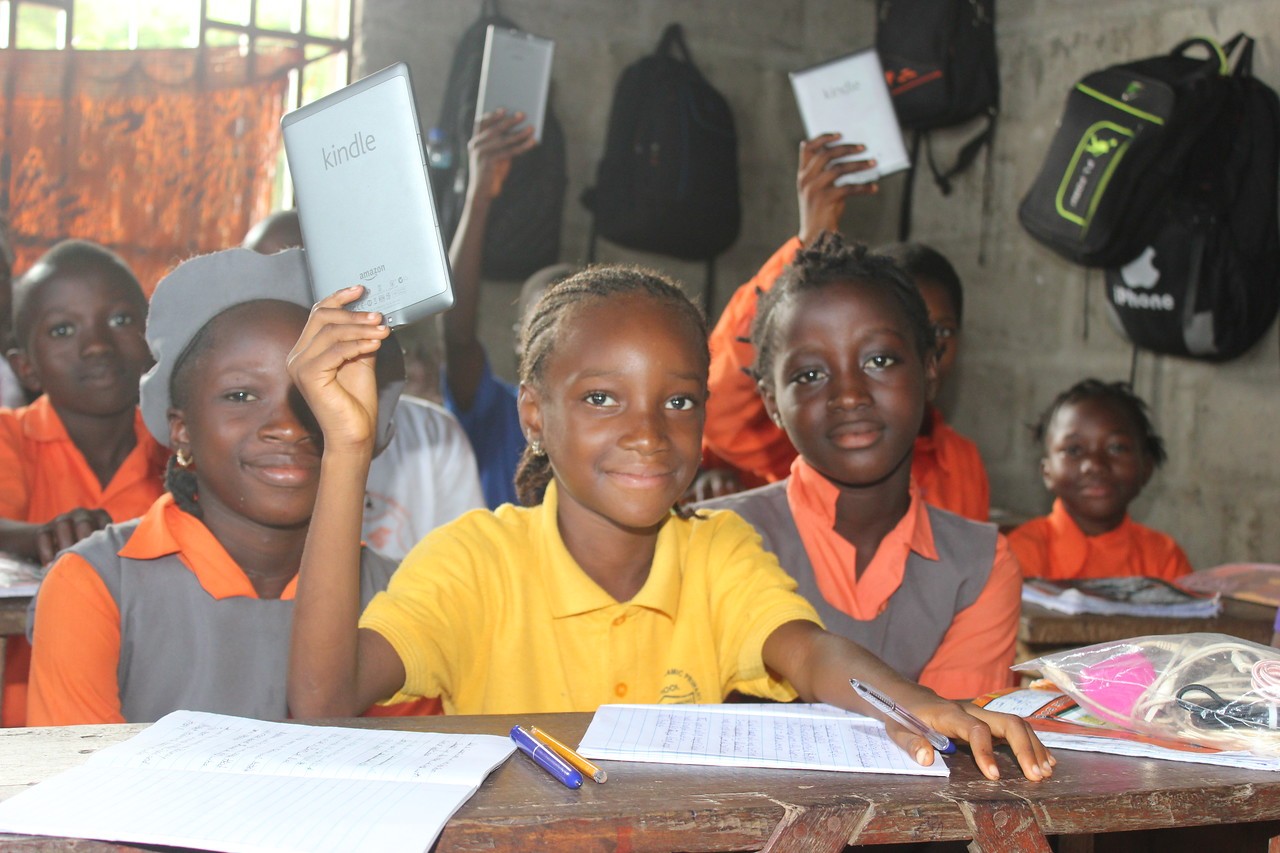 pupils with tab donated by develop africa